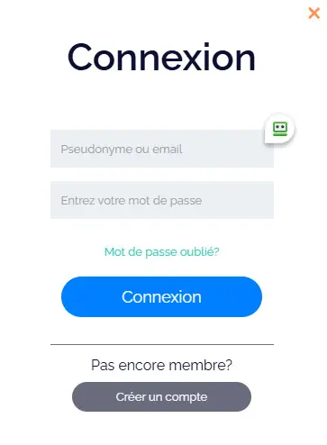 Connexion des membres du Kings Chance Casino